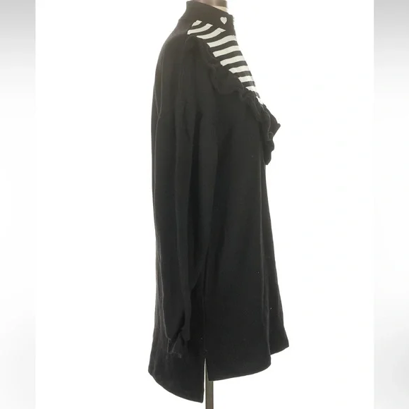 NWT Lazy Oaf Ruffle Sweater Dress Black Size Small - Picture 3 of 15